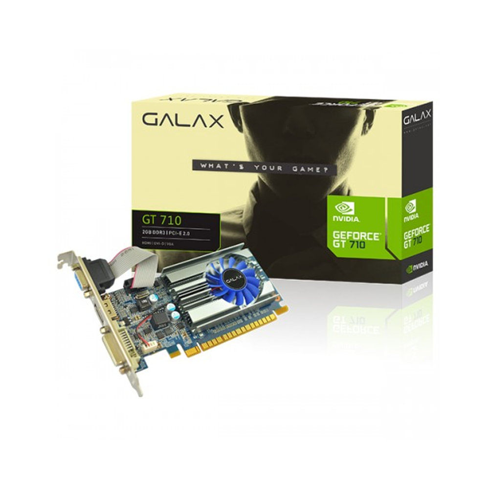 Placa de vídeo - NVIDIA GeForce GT 710 (2GB / PCI-E) - Galax - 71GPH4HXJ4FN  - waz